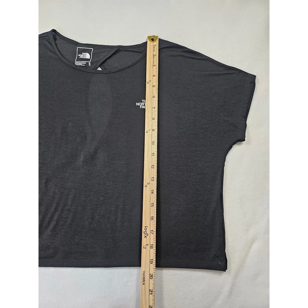 The North Face Womens Black Short Sleeve Keyhole Back Active Hiking Crop Top Med - Picture 6 of 9